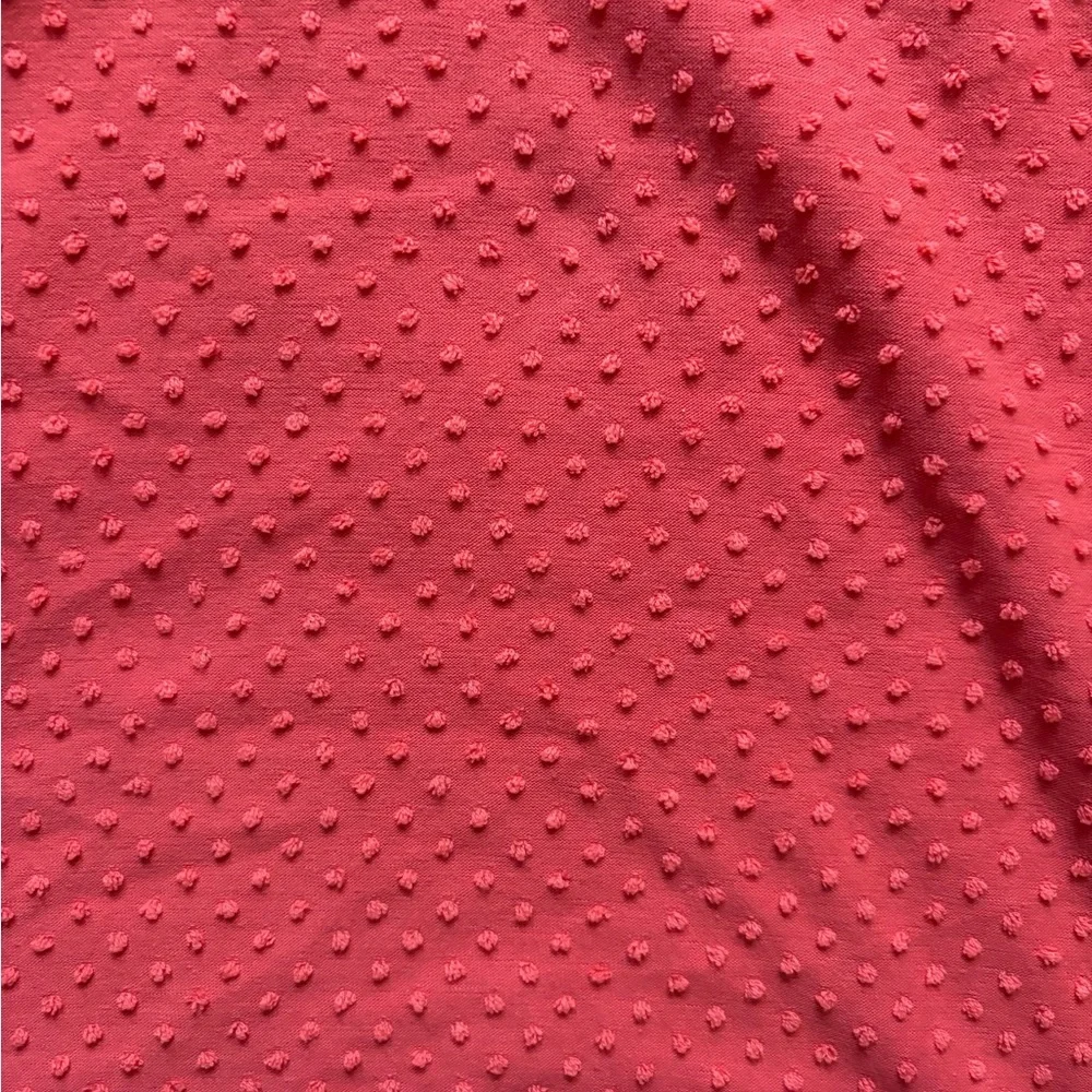 J. Crew Coral Swiss Dot Ruffle Sleeve Top